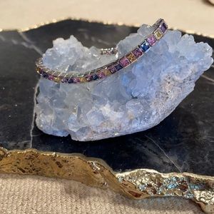 8ct created rainbow sapphire tennis bracelet